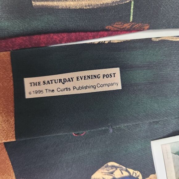 Norman Rockwell Vintage 1995 Necktie Chicago Baseball Saturday Evening P… - Picture 9 of 12